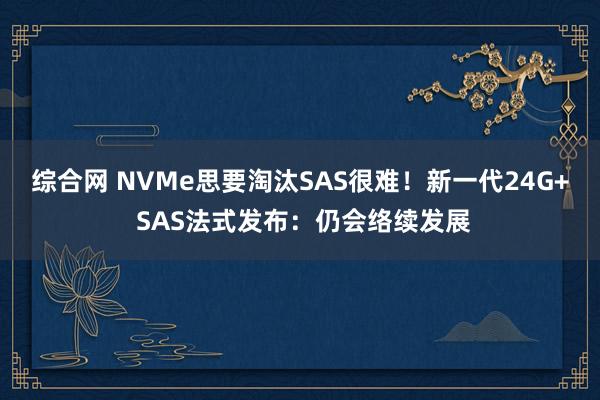 综合网 NVMe思要淘汰SAS很难！新一代24G+ SAS法式发布：仍会络续发展