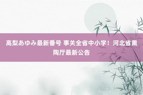 高梨あゆみ最新番号 事关全省中小学！河北省熏陶厅最新公告