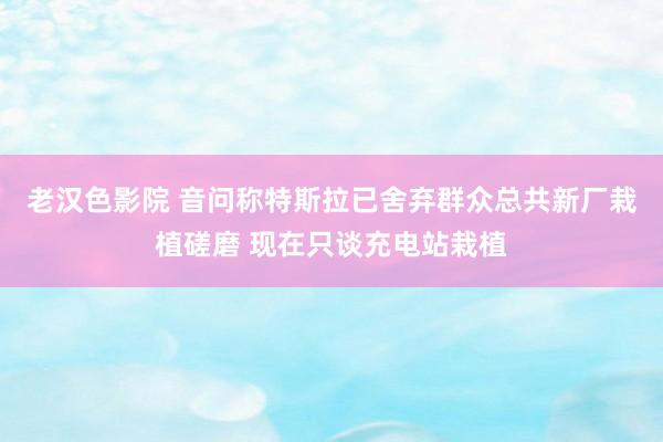 老汉色影院 音问称特斯拉已舍弃群众总共新厂栽植磋磨 现在只谈充电站栽植