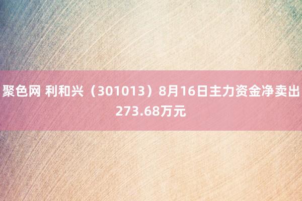 聚色网 利和兴（301013）8月16日主力资金净卖出273.68万元