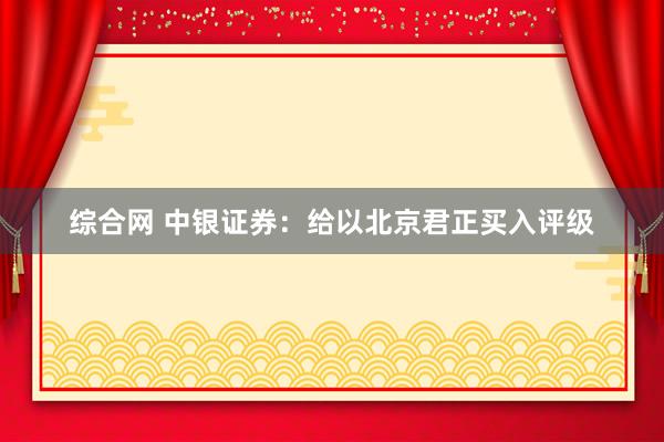 综合网 中银证券：给以北京君正买入评级