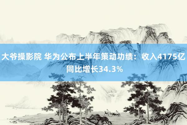 大爷操影院 华为公布上半年策动功绩：收入4175亿 同比增长34.3%