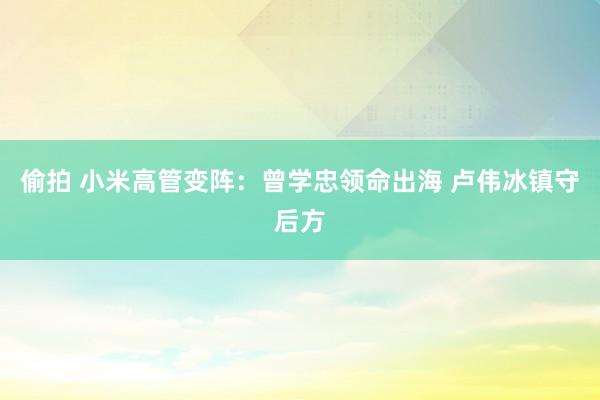 偷拍 小米高管变阵：曾学忠领命出海 卢伟冰镇守后方