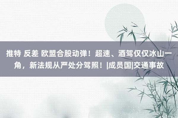 推特 反差 欧盟合股动弹！超速、酒驾仅仅冰山一角，新法规从严处分驾照！|成员国|交通事故