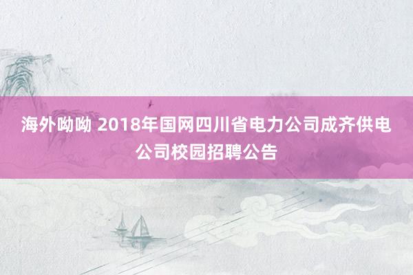 海外呦呦 2018年国网四川省电力公司成齐供电公司校园招聘公告