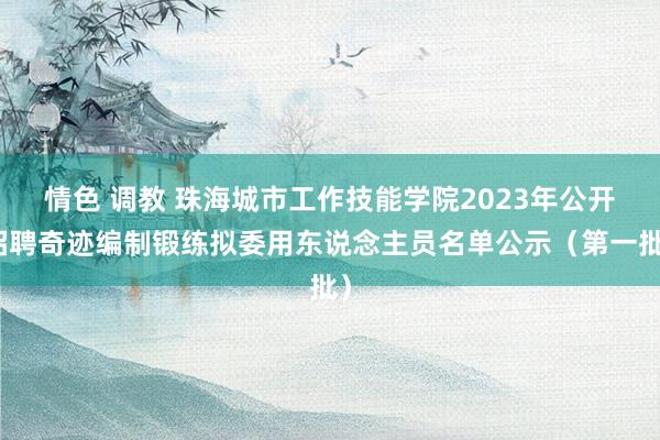 情色 调教 珠海城市工作技能学院2023年公开招聘奇迹编制锻练拟委用东说念主员名单公示（第一批）