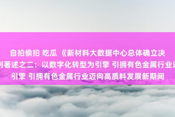 自拍偷拍 吃瓜 《新材料大数据中心总体确立决策》上风单元解读系列著述之二：以数字化转型为引擎 引拥有色金属行业迈向高质料发展新期间